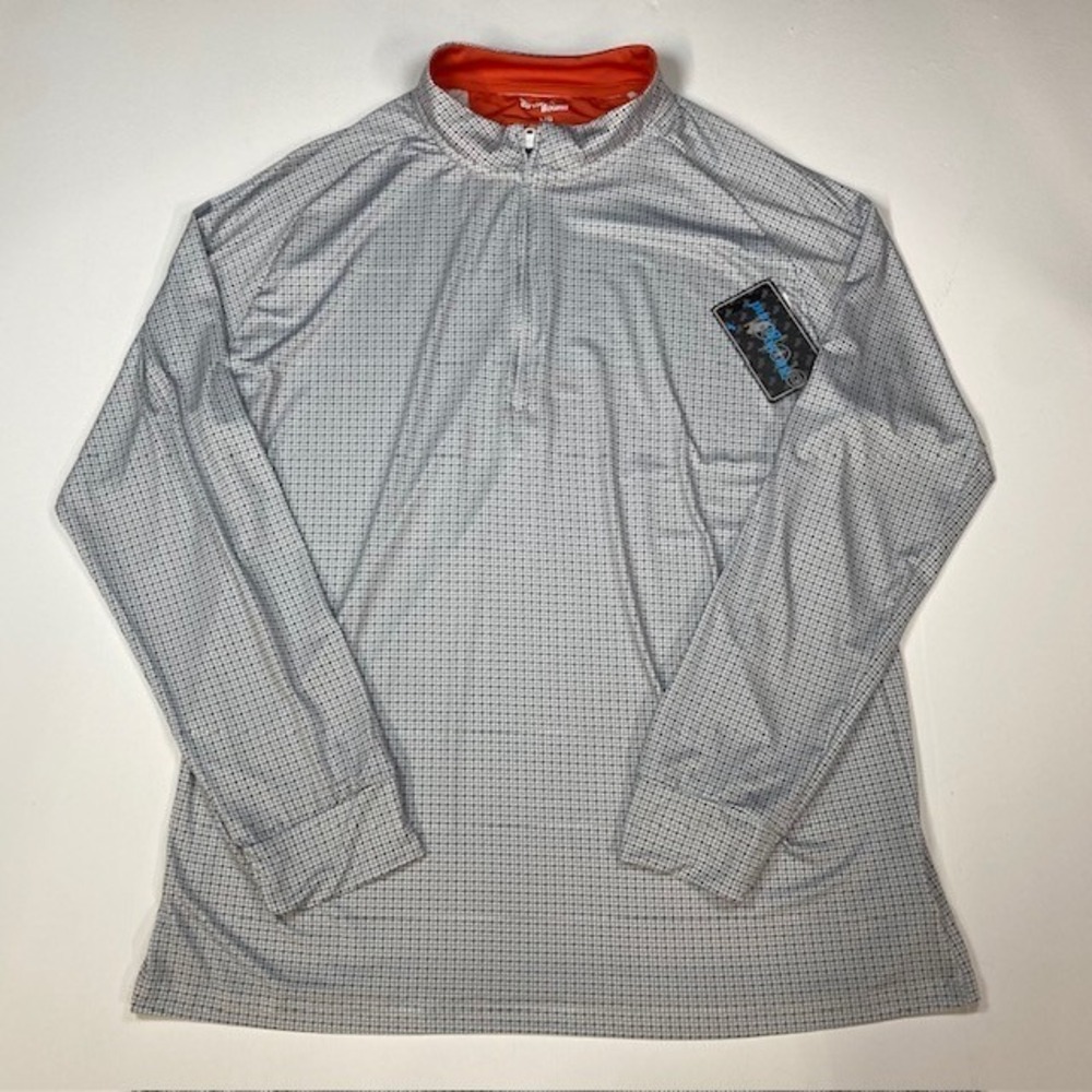 Birdie Bound Golf Pullover Houndstooth Print Long Sleeve Gray Size‎ L